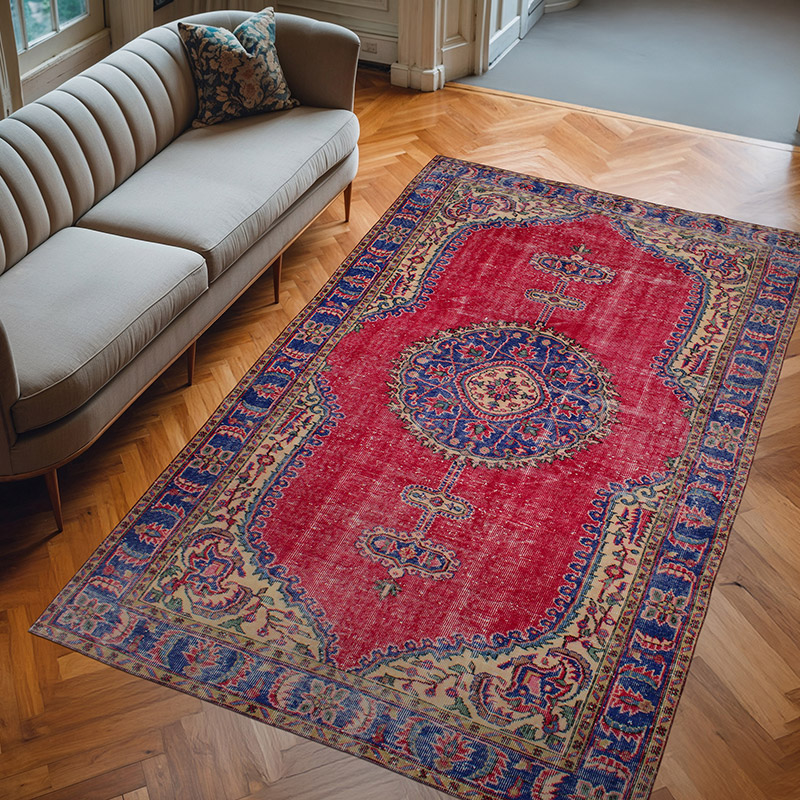Vintage Turkish Hand-Knotted Rug - 5' 4" x 8' 11" (64" x 107") - K0083690