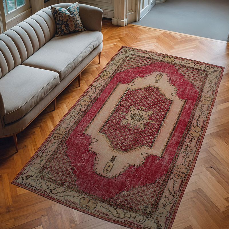 El Dokuma Vintage Halı - 161 cm x 283 cm - K0083706