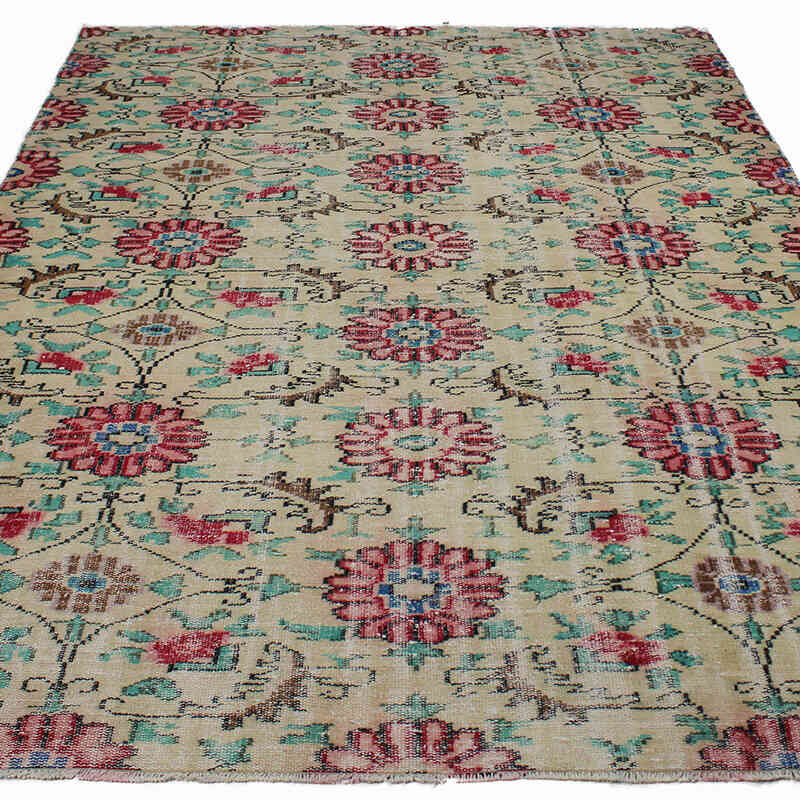 Alfombra Vintage Turca Anudada a Mano - 183 cm x 266 cm - K0083720