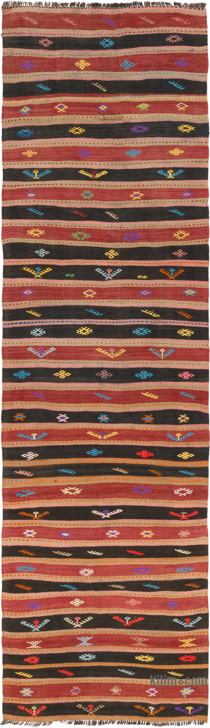Corredor Vintage Anatolian Kilim - 107 cm x 376 cm - K0083750