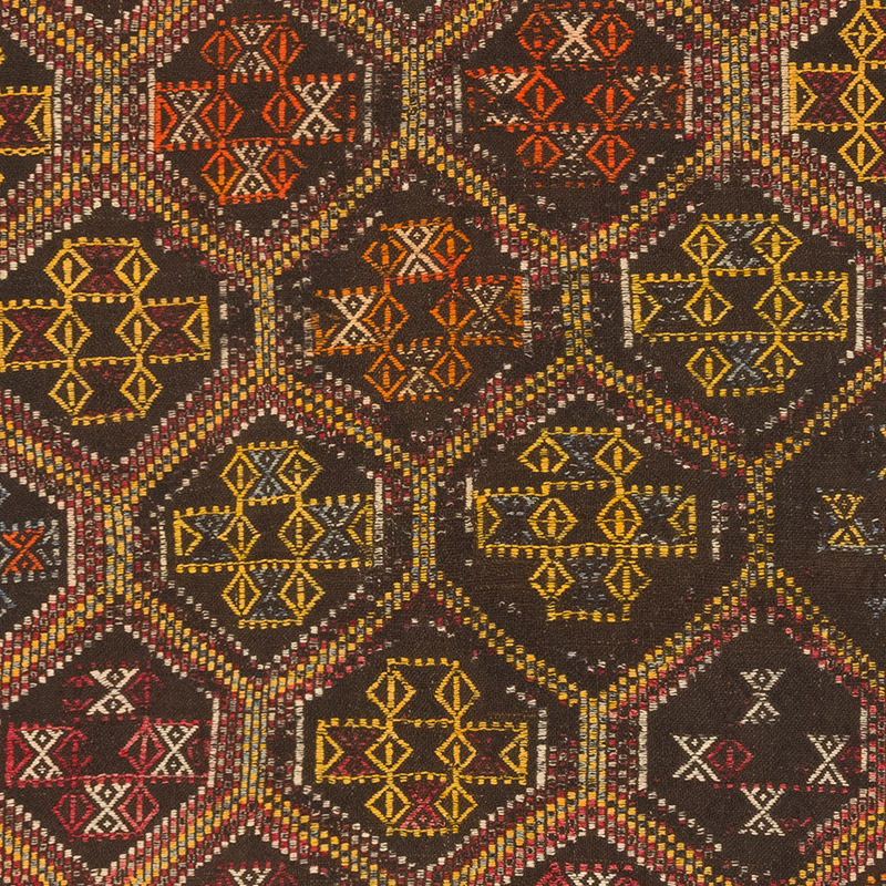 Vintage Anatolian Jijim Rug - 4' 10" x 9' 4" (58" x 112") - K0083751