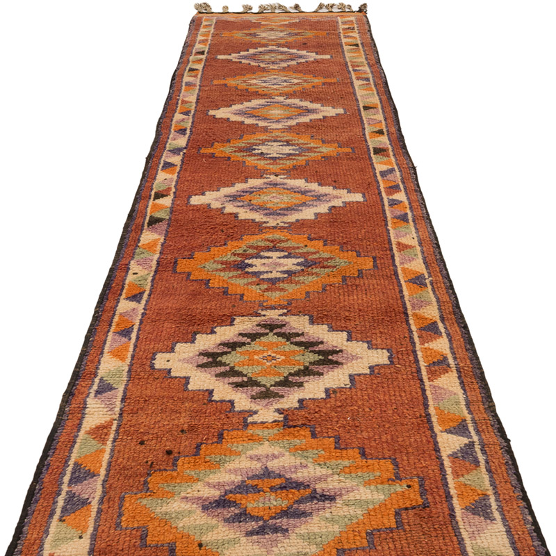 Vintage Tribal Runner Rug - 2' 11" x 13'  (35" x 156") - K0083768