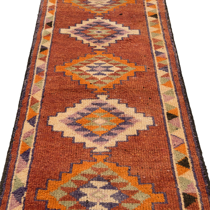 Vintage Tribal Runner Rug - 2' 11" x 13'  (35" x 156") - K0083768