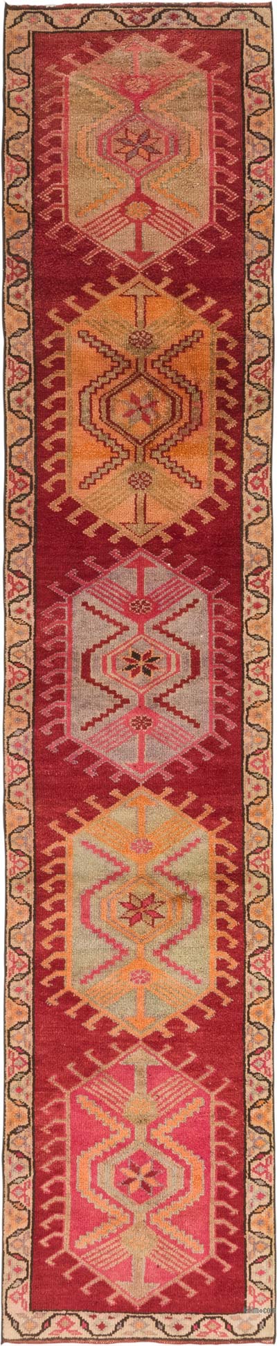 Vintage Tribal Runner Rug - 2' 11" x 14' 2" (35" x 170")
