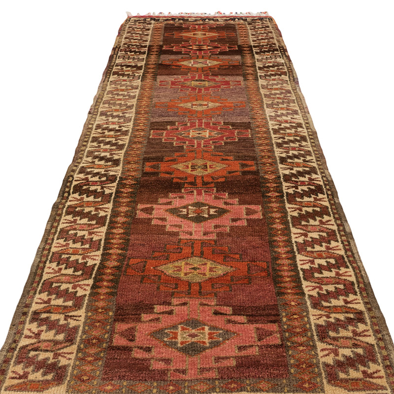 Vintage Tribal Runner Rug - 3' 3" x 11' 9" (39" x 141") - K0083772