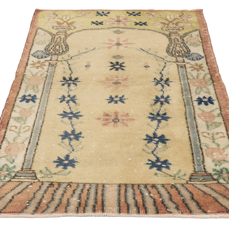 Alfombra Vintage Turca Anudada a Mano - 85 cm x 131 cm - K0083787