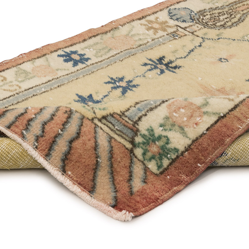 Alfombra Vintage Turca Anudada a Mano - 85 cm x 131 cm - K0083787