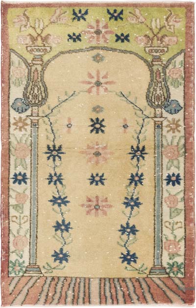 Vintage Turkish Hand-Knotted Rug - 2' 9" x 4' 4" (33" x 52")