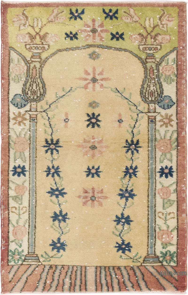 Alfombra Vintage Turca Anudada a Mano - 85 cm x 131 cm - K0083787