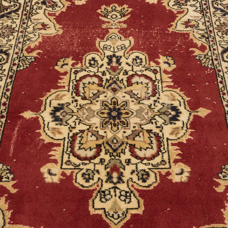 Alfombra Vintage Turca Anudada a Mano - 121 cm x 213 cm - K0083791
