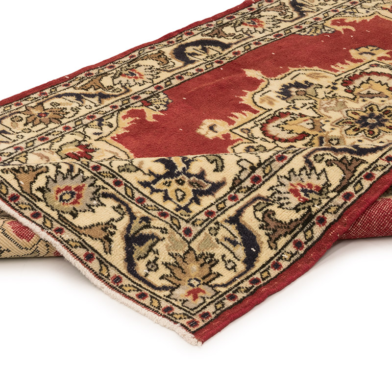 Alfombra Vintage Turca Anudada a Mano - 121 cm x 213 cm - K0083791