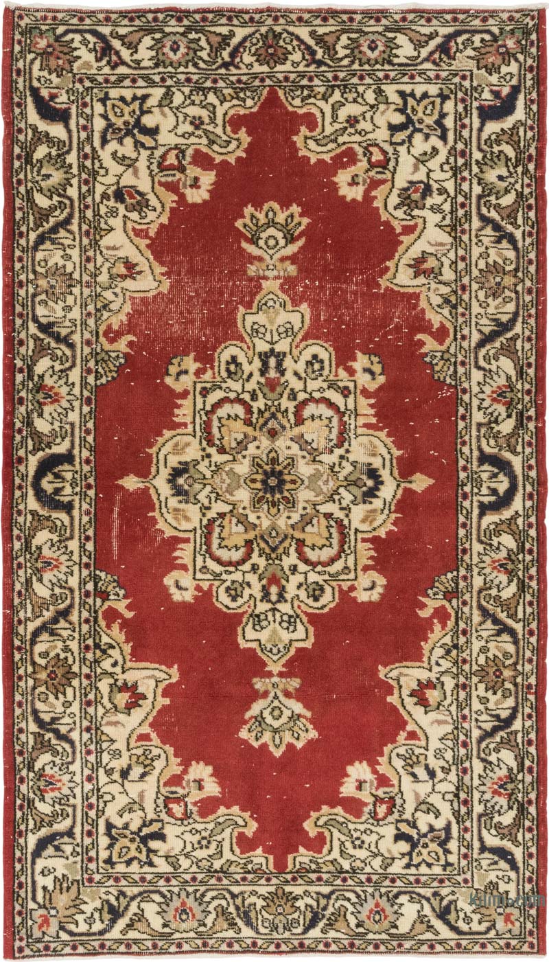 Alfombra Vintage Turca Anudada a Mano - 121 cm x 213 cm - K0083791