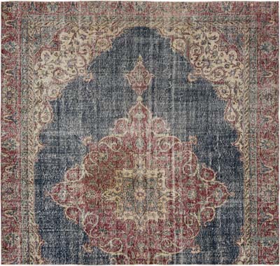 Vintage Turkish Hand-Knotted Rug - 6' 9" x 6' 4" (81" x 76")