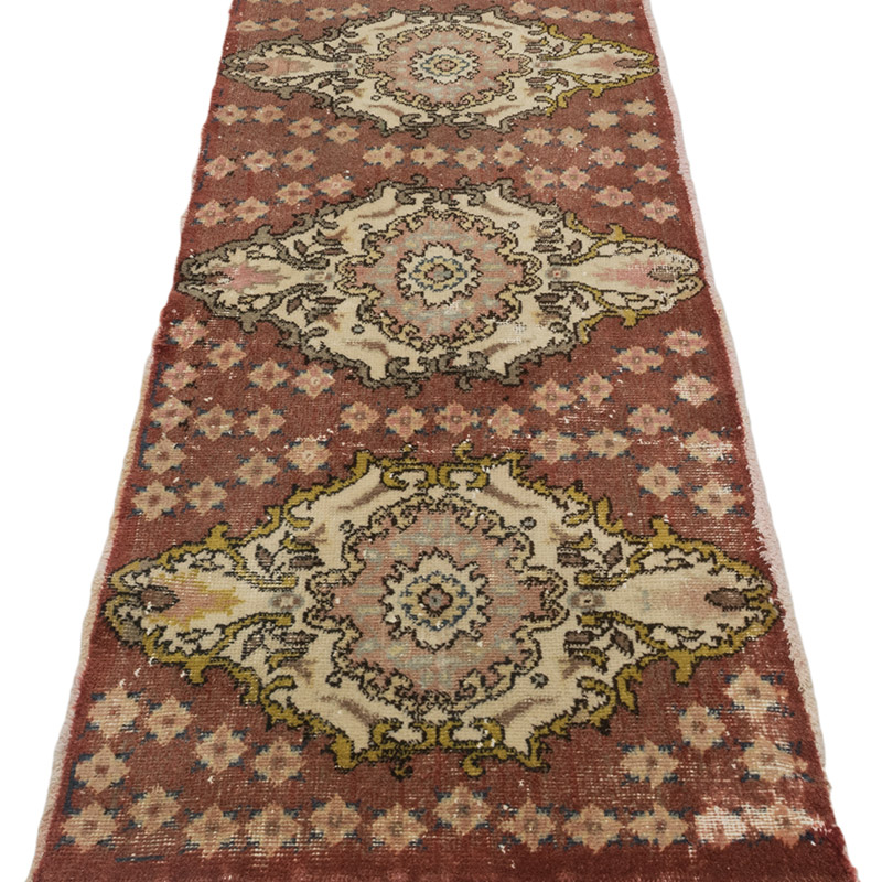 Pasillo Vintage Turco Anudado a Mano - 65 cm x 172 cm - K0083802