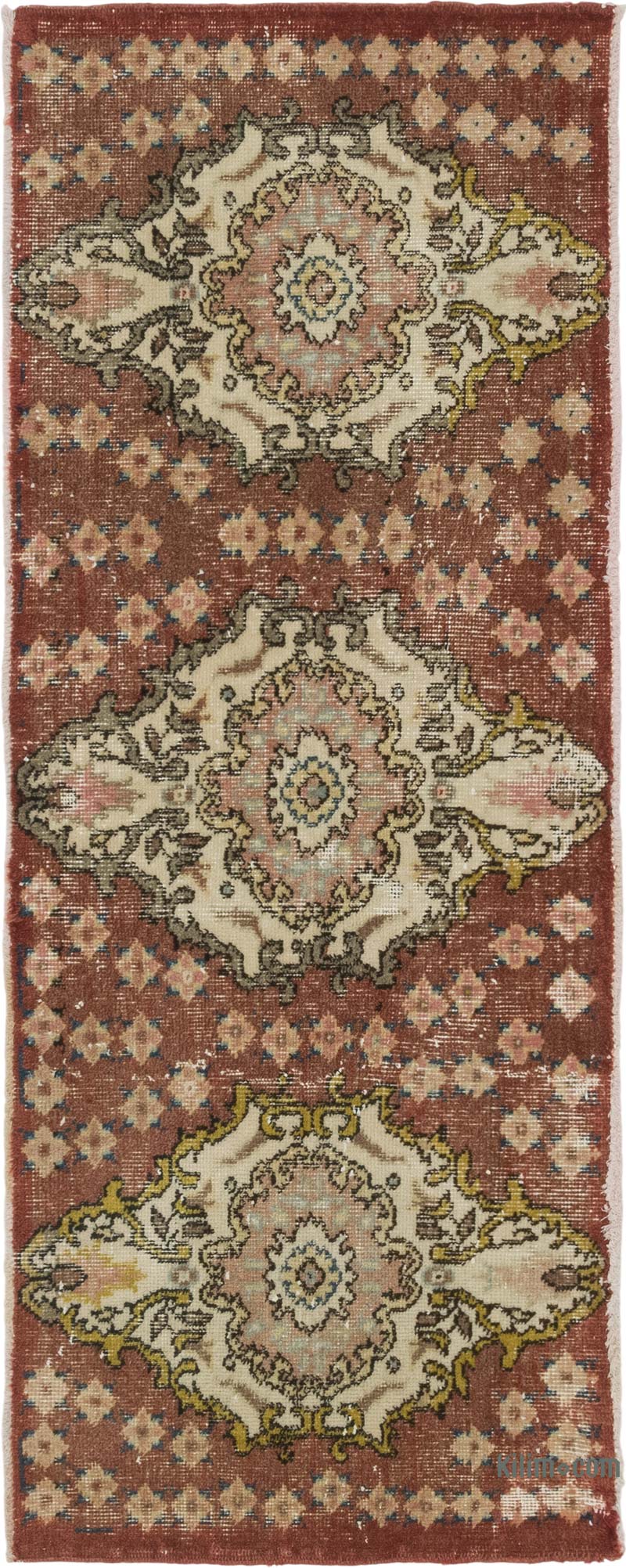 Pasillo Vintage Turco Anudado a Mano - 65 cm x 172 cm - K0083802