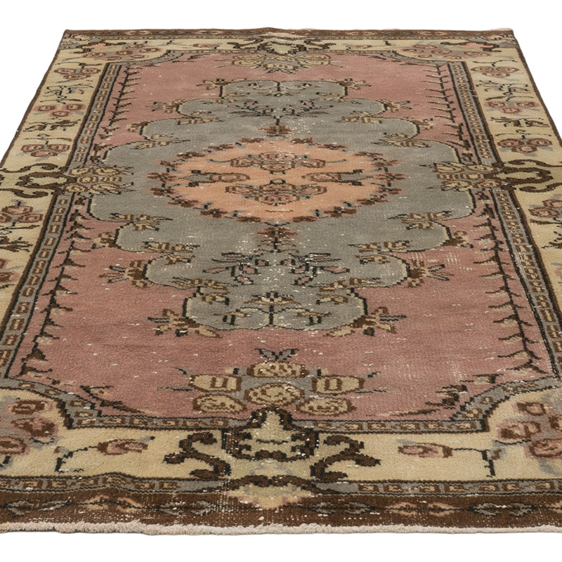 Alfombra Vintage Turca Anudada a Mano - 142 cm x 262 cm - K0083804
