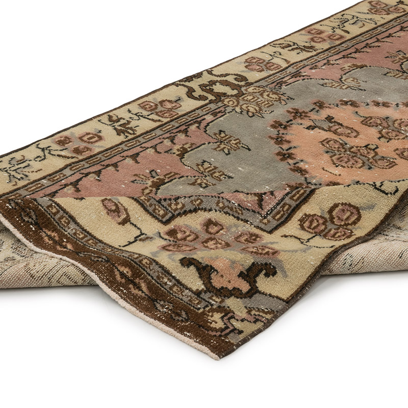 Alfombra Vintage Turca Anudada a Mano - 142 cm x 262 cm - K0083804