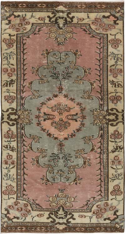 Vintage Turkish Hand-Knotted Rug - 4' 8" x 8' 7" (56" x 103")