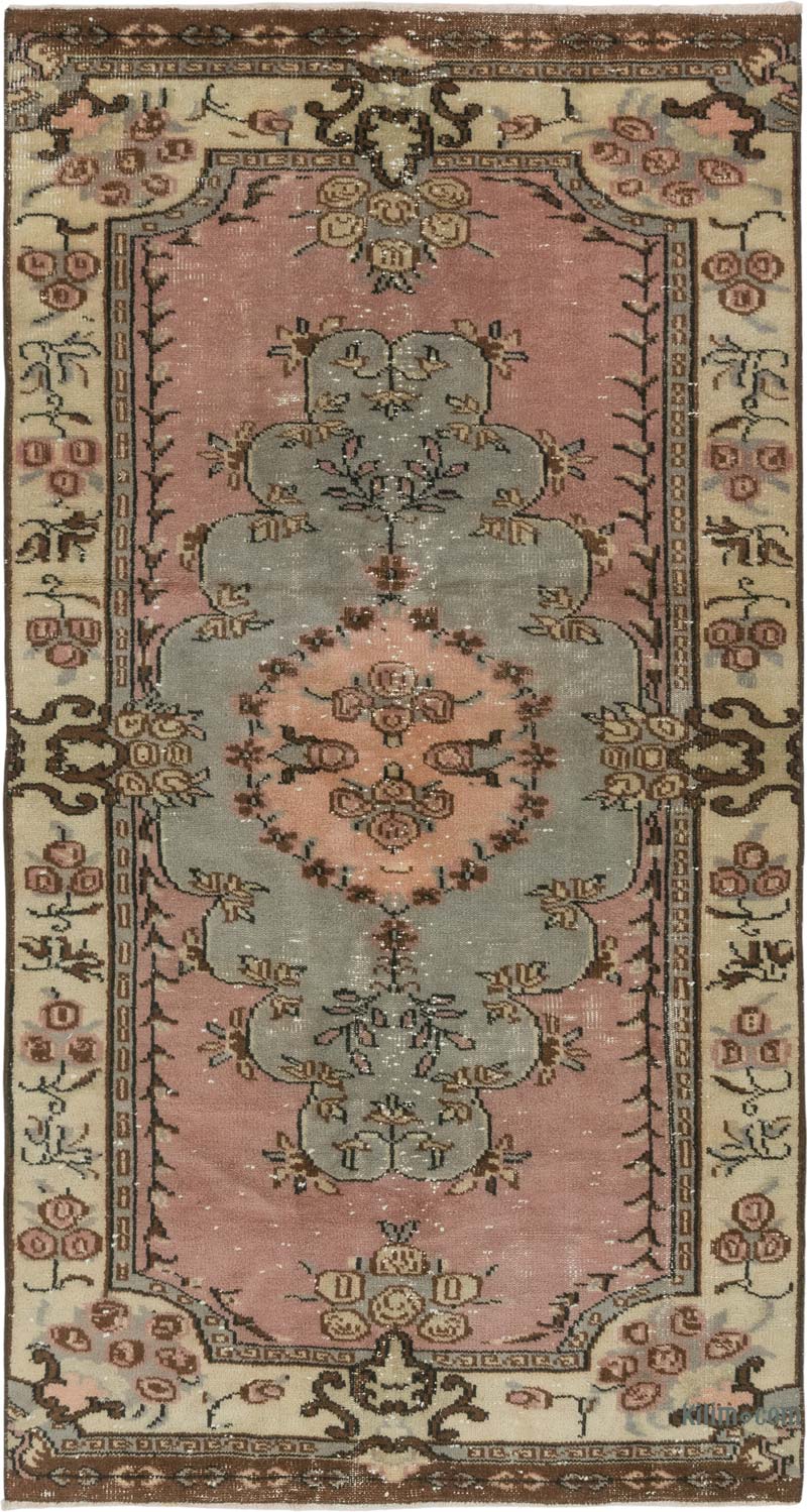 Alfombra Vintage Turca Anudada a Mano - 142 cm x 262 cm - K0083804