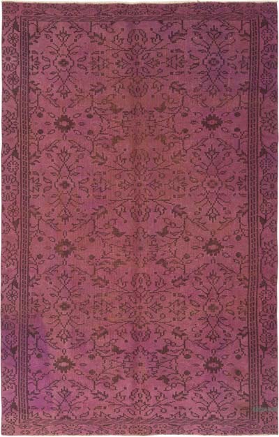 Over-dyed Vintage Hand-Knotted Turkish Rug - 5' 10" x 9'  (70" x 108")