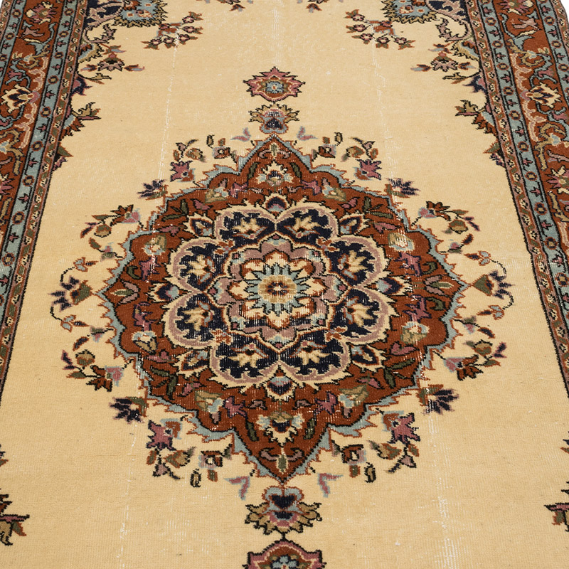 Alfombra Vintage Turca Anudada a Mano - 147 cm x 241 cm - K0083808