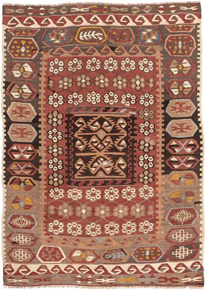 Alfombra Kayseri Kilim Vintage - 100 cm x 138 cm