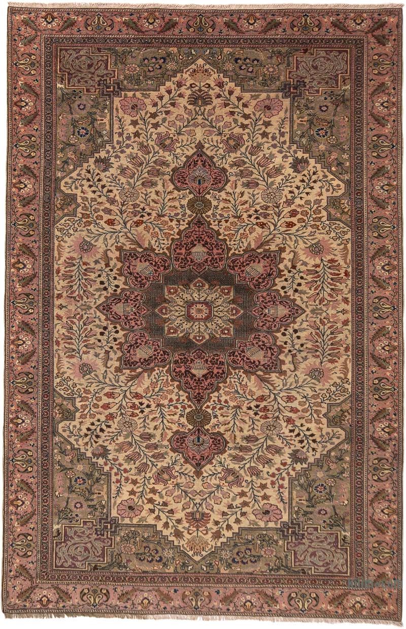 Alfombra Vintage Turca Anudada a Mano - 187 cm x 285 cm - K0083814