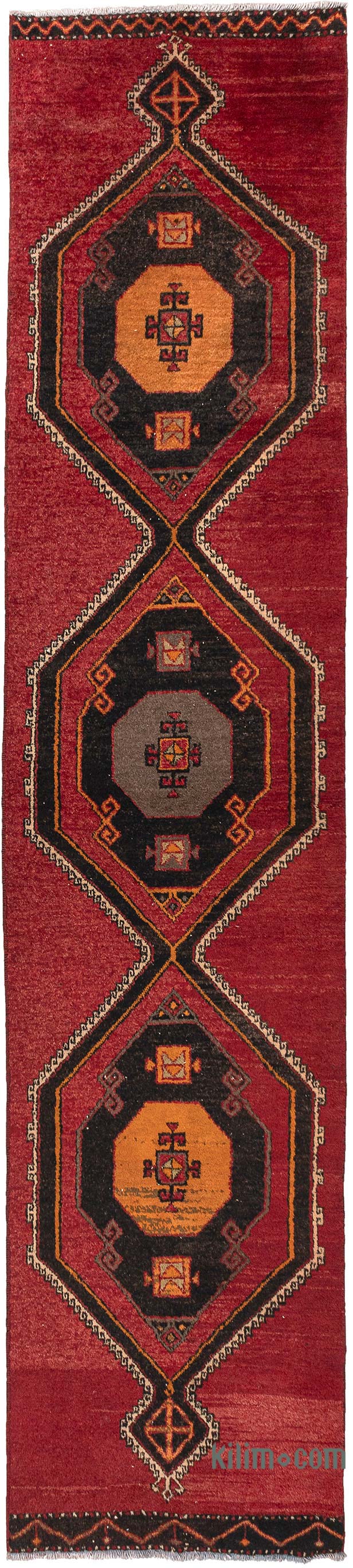 Vintage Turkish Hand-Knotted Runner - 2' 9" x 12' 6" (33" x 150") - K0083820