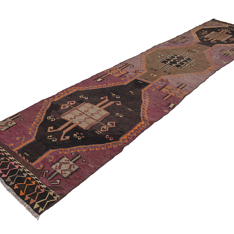 Vintage Kars Kilim Yolluk - 99 cm x 440 cm - K0083832