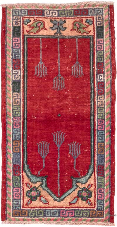 Alfombra Vintage Turca Anudada a Mano - 68 cm x 129 cm