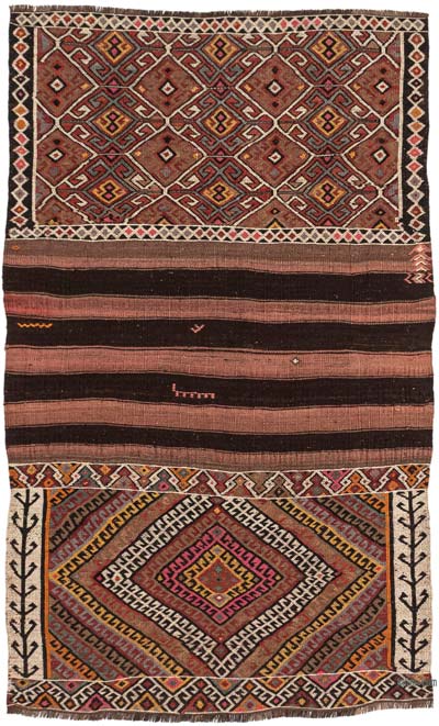 Vintage Bayburt Kilim Rug - 3' 3" x 5' 3" (39" x 63")