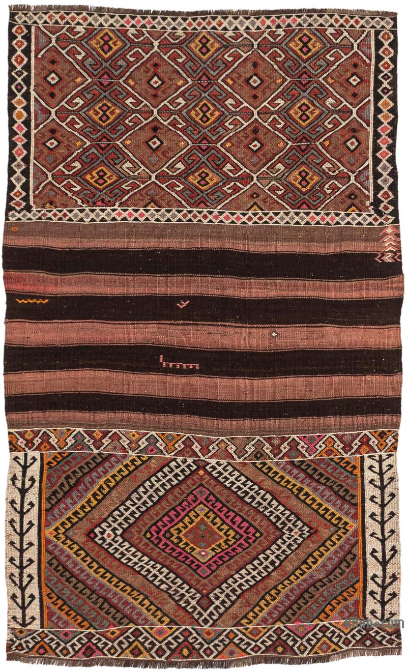Vintage Bayburt Kilim Rug - 3' 3" x 5' 3" (39" x 63") - K0083840