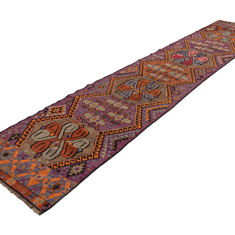 Vintage Kars Kilim Runner - 3' 1" x 14' 8" (37" x 176") - K0083841