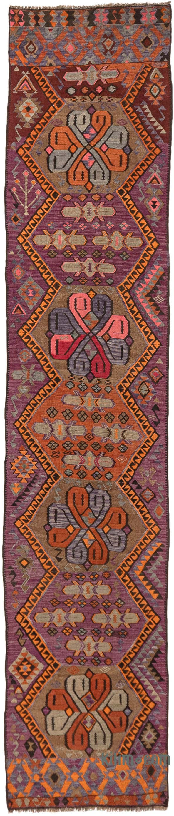 Vintage Kars Kilim Runner - 3' 1" x 14' 8" (37" x 176") - K0083841