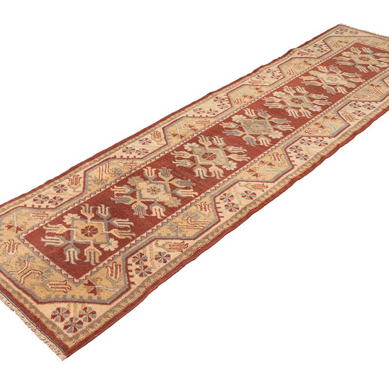 Pasillo Vintage Turco Anudado a Mano - 75 cm x 270 cm - K0083850