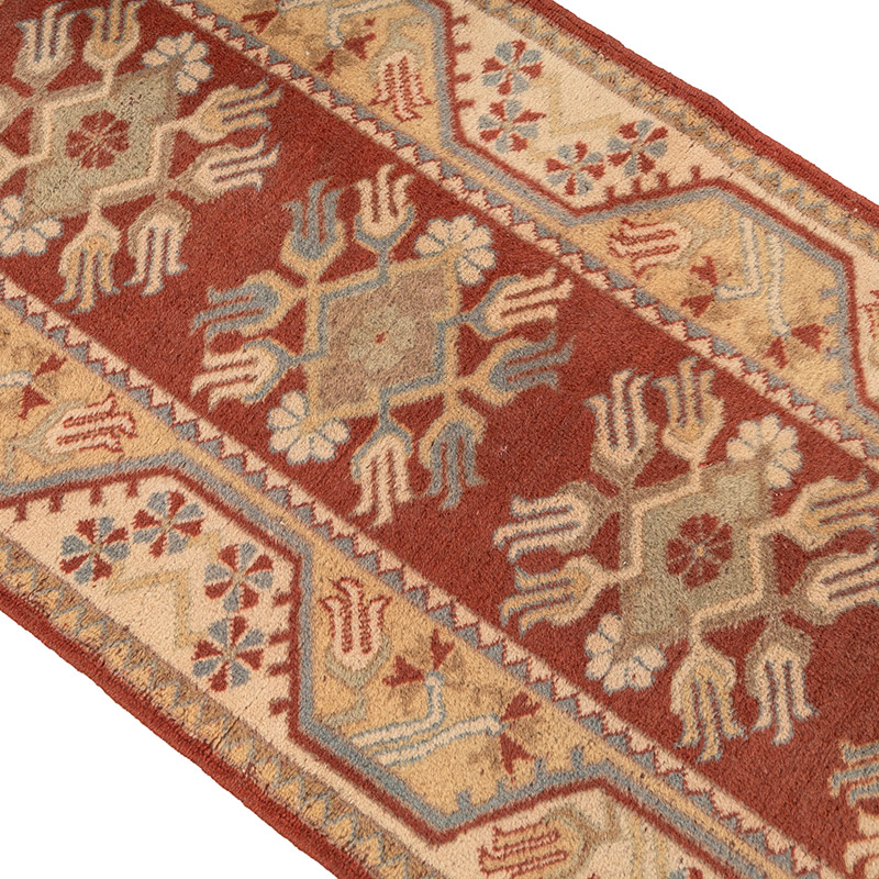 Pasillo Vintage Turco Anudado a Mano - 75 cm x 270 cm - K0083850