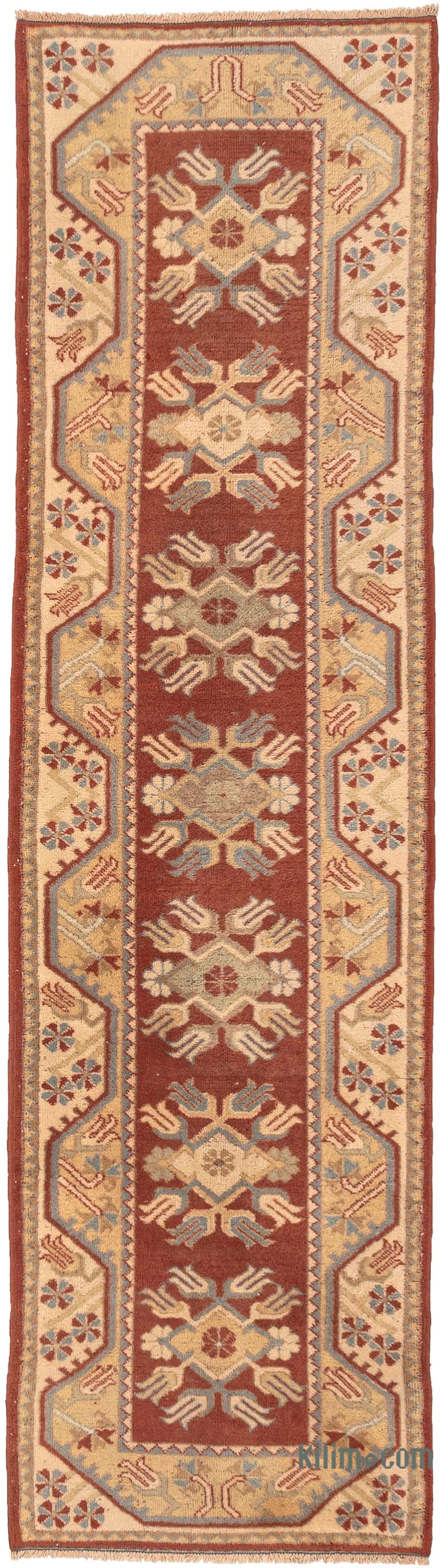 Pasillo Vintage Turco Anudado a Mano - 75 cm x 270 cm - K0083850