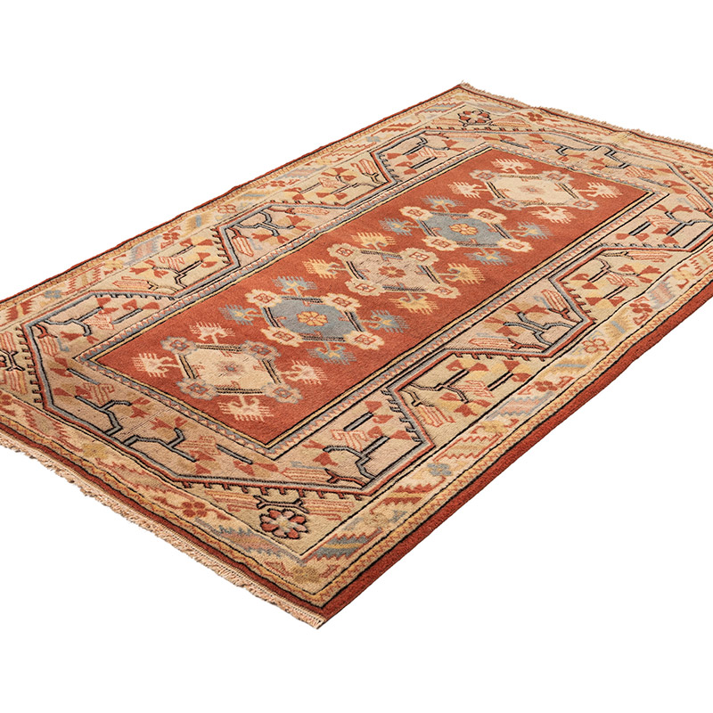 Alfombra Vintage Turca Anudada a Mano - 118 cm x 182 cm - K0083851