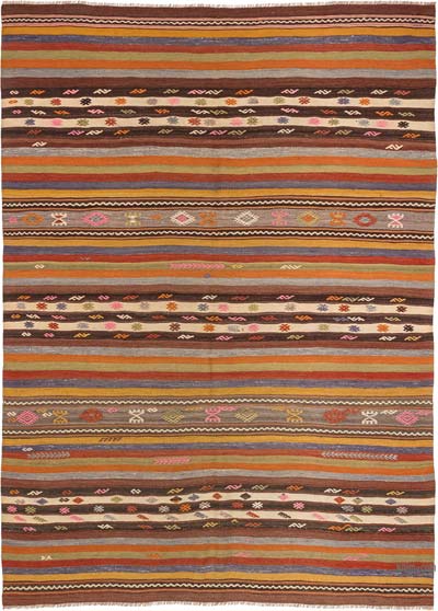 Vintage Tavas Kilim Rug - 5' 6" x 7' 7" (66" x 91")