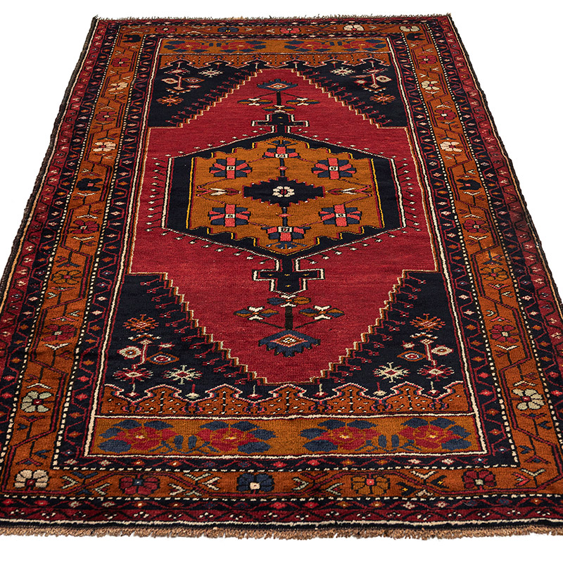 Vintage Turkish Hand-Knotted Rug - 3' 10" x 7' 5" (46" x 89") - K0083860