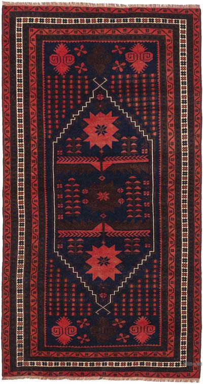 El Dokuma Vintage Halı - 102 cm x 190 cm
