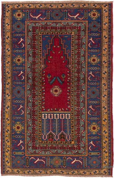 Alfombra Vintage Turca Anudada a Mano - 125 cm x 194 cm