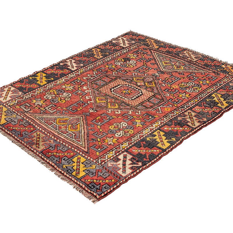 Alfombra Vintage Turca Anudada a Mano - 117 cm x 146 cm - K0083869