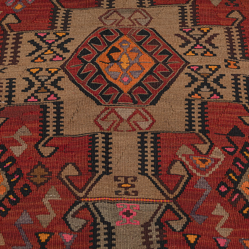 Vintage Kars Kilim Runner - 5' 5" x 13' 7" (65" x 163") - K0083870