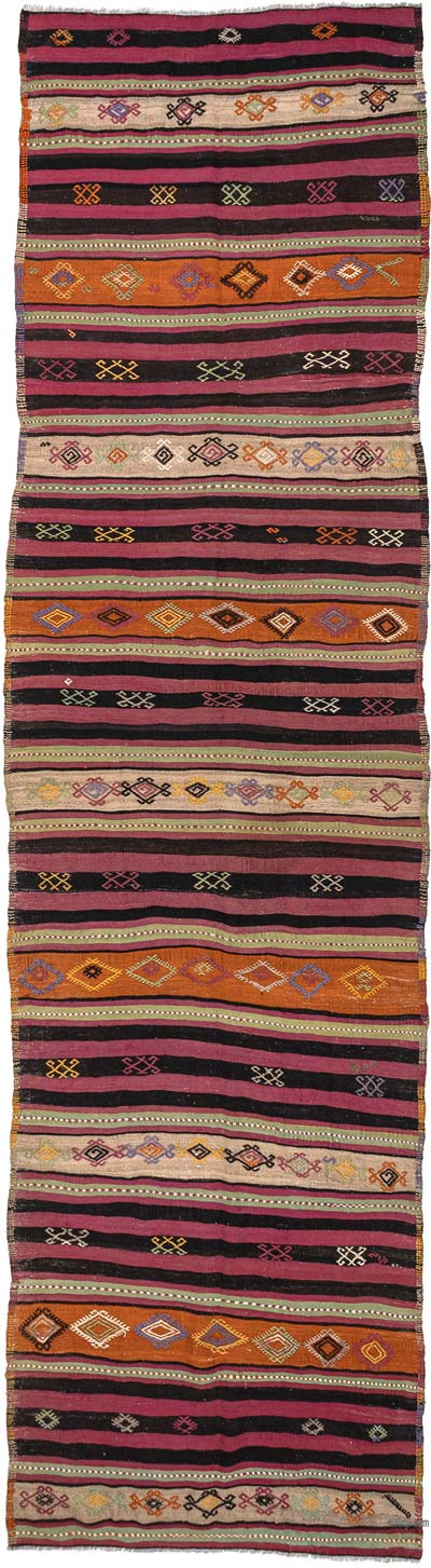 Vintage Sivas Kilim Runner - 3' 7" x 13' 3" (43" x 159")