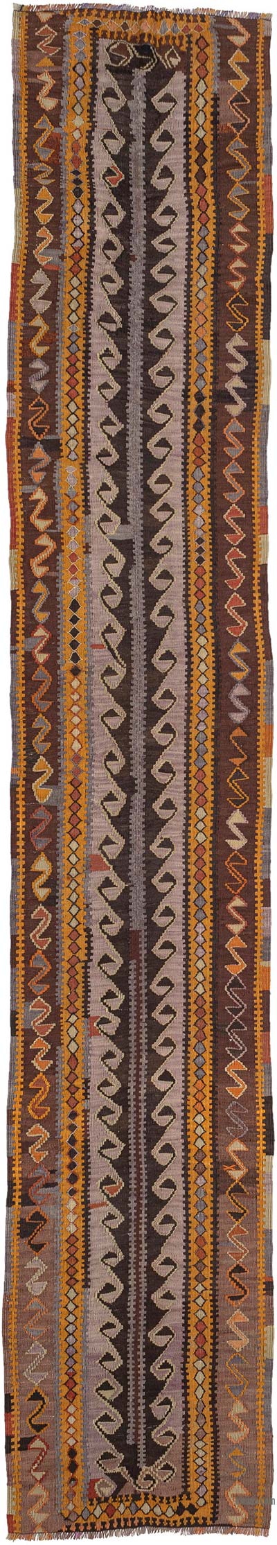 Vintage Kars Kilim Runner - 2' 2" x 13' 1" (26" x 157")