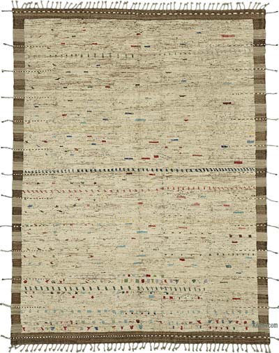 New Moroccan Style Hand-Knotted Rug - 9' 1" x 12' 2" (109" x 146")