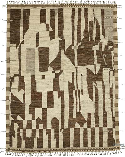 New Moroccan Style Hand-Knotted Rug - 9' 2" x 12' 4" (110" x 148")