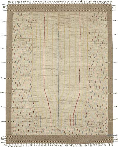 New Moroccan Style Hand-Knotted Rug - 9' 2" x 12' 1" (110" x 145")