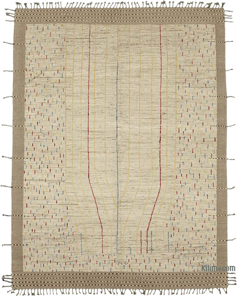 New Moroccan Style Hand-Knotted Rug - 9' 2" x 12' 1" (110" x 145") - K0083909